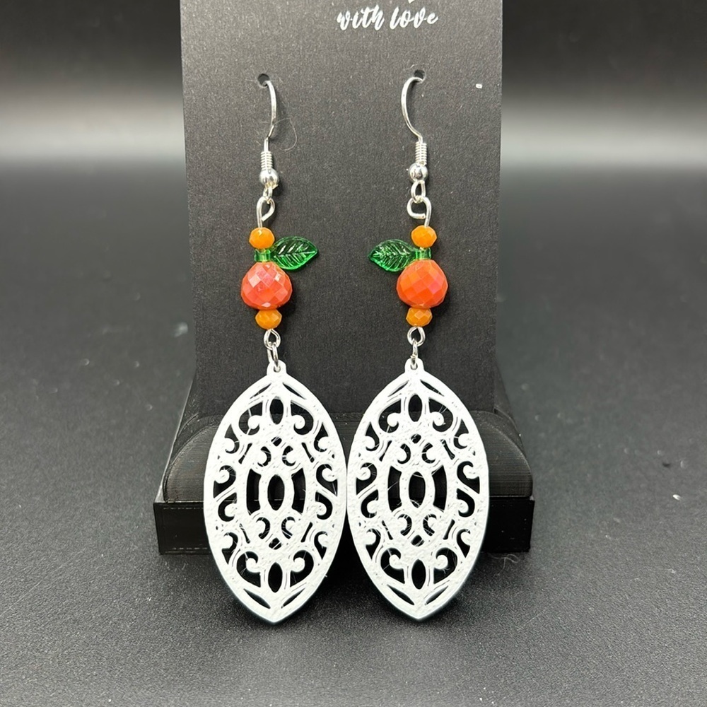 Orange Geometric Earrings